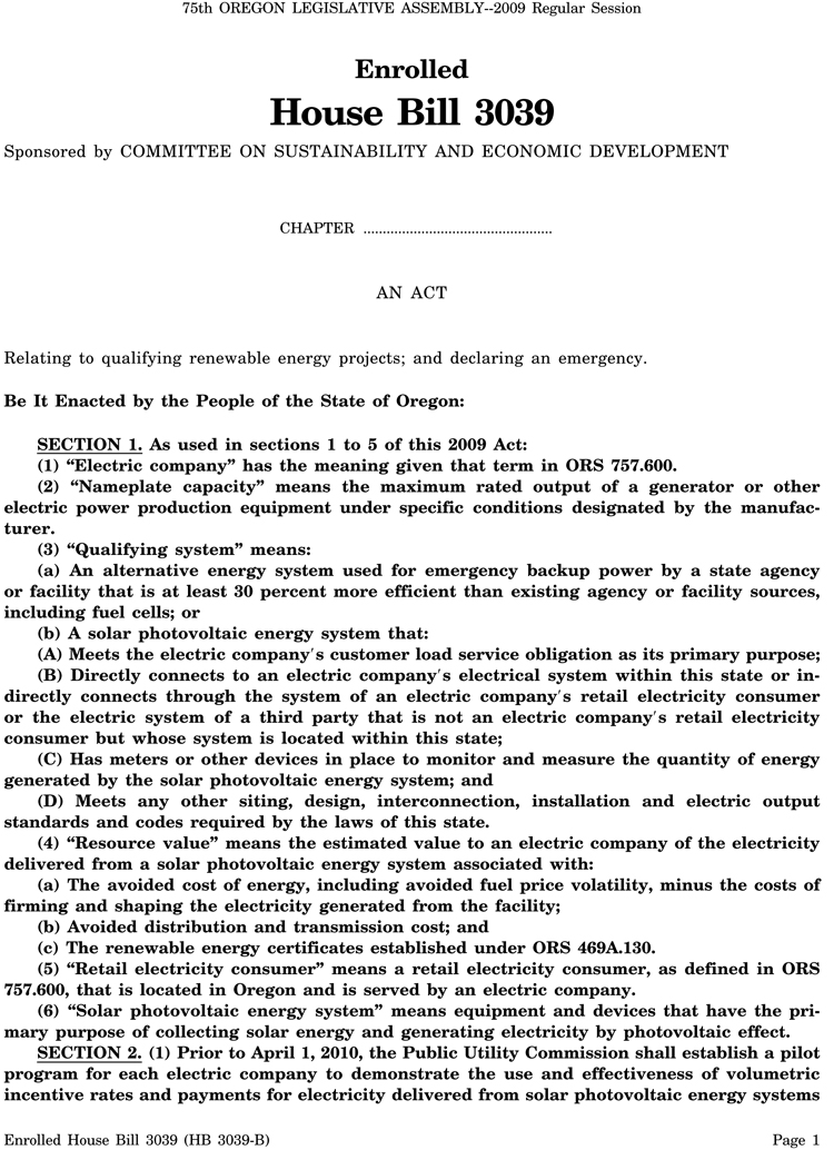 House Bill 3039 Enrolled, page 1